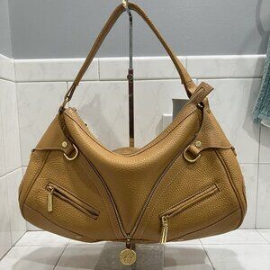 Versace Medusa Saddle Leather Zip Studded Hobo Bag - 100% Authentic